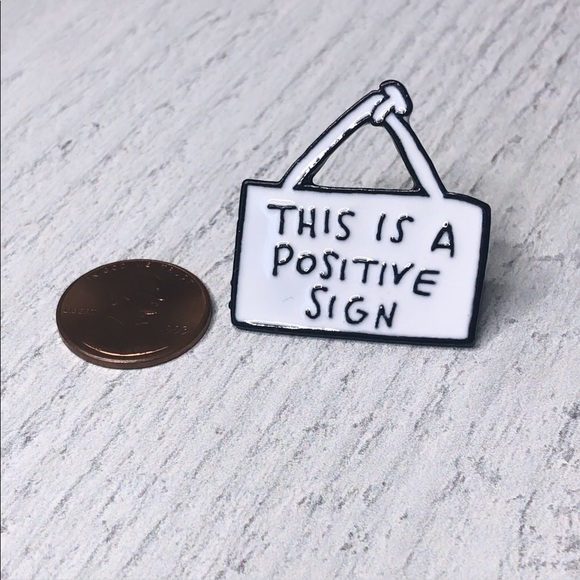 Positive Sign Enamel Pin/Brooch - Picture 2 of 3